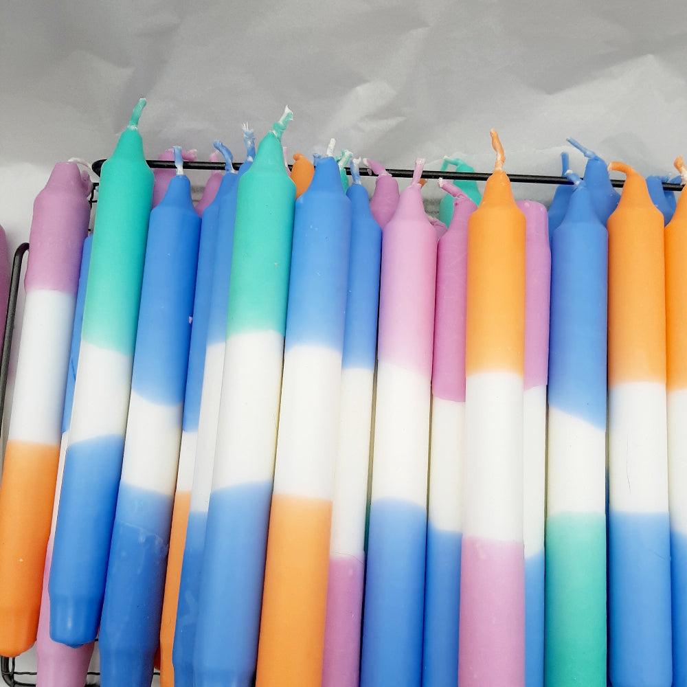Dip-dye candle trio 'brights'