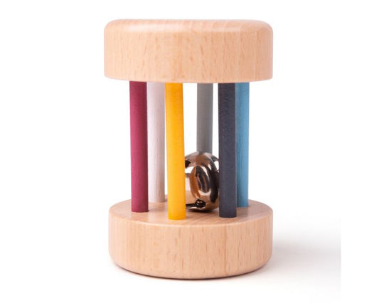 Wooden roll rattle