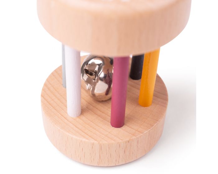 Wooden roll rattle