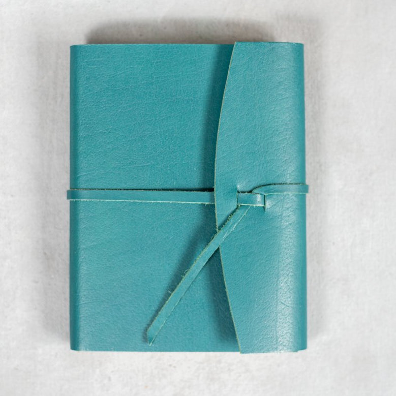 Hubert Bookbindery leather notebook - Teal Green