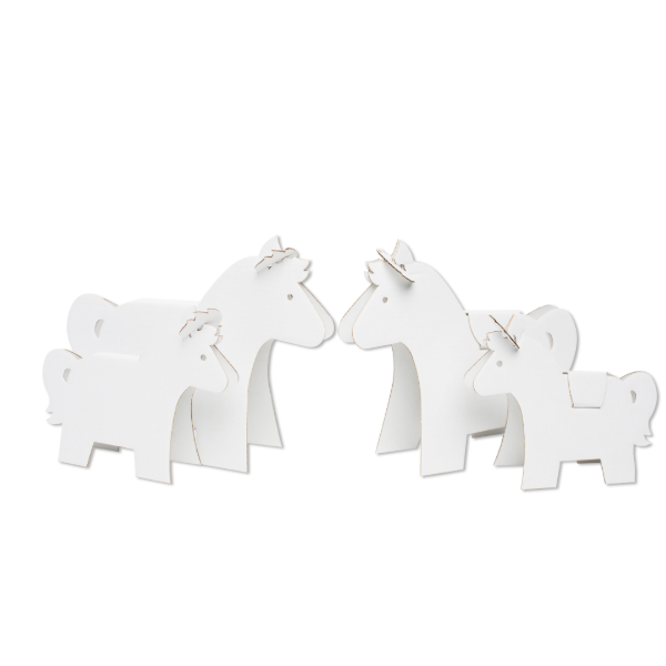 3D Colour-in Pony family
