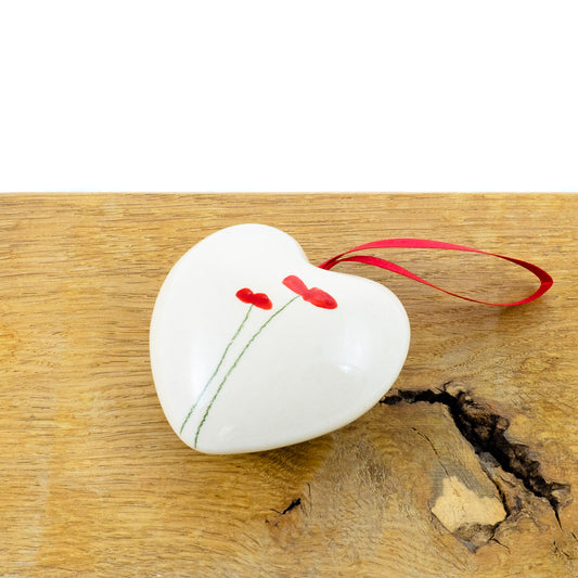 Ceramic heart- Poppy