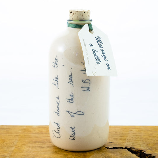 Ceramic bottle with text