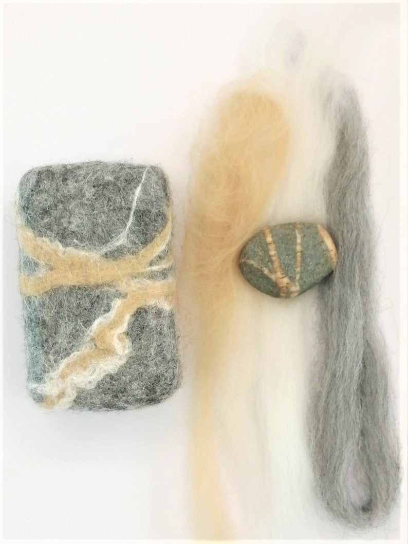 West Cork Pebble - Felted Soap gift set