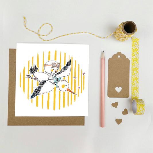 Stork new baby card