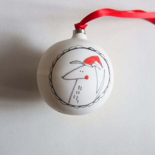 karoArt - Ceramic Dog Christmas Bauble