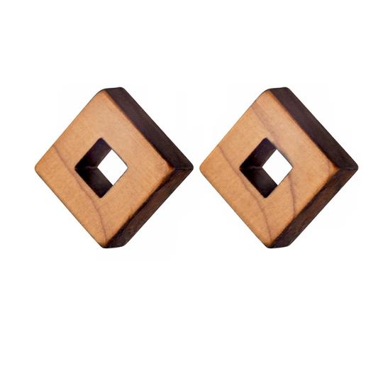 Mini square earrings by Rowena Sheen