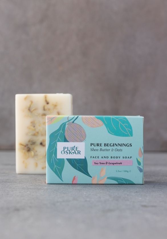 'Pure Beginnings' - shea butter & oats face & body soap