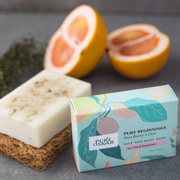 'Pure Beginnings' - shea butter & oats face & body soap