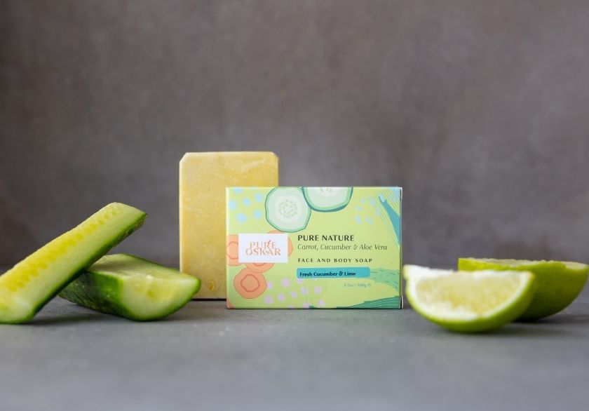 'Pure Nature' - carrot, cucumber & aloe vera face & body soap
